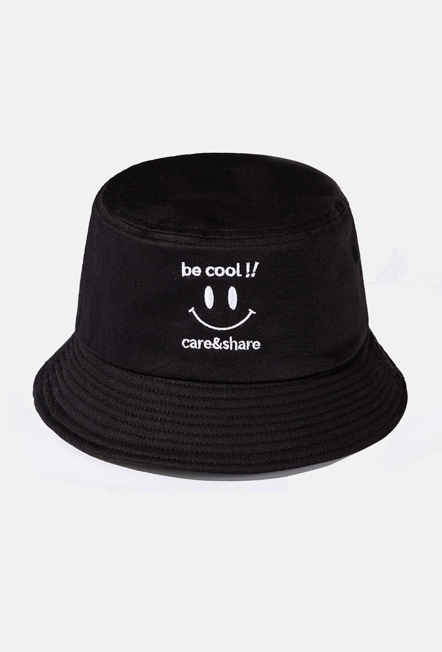 Flash sale - Mũ/Nón Bucket Hat thêu Be Cool!! Đen