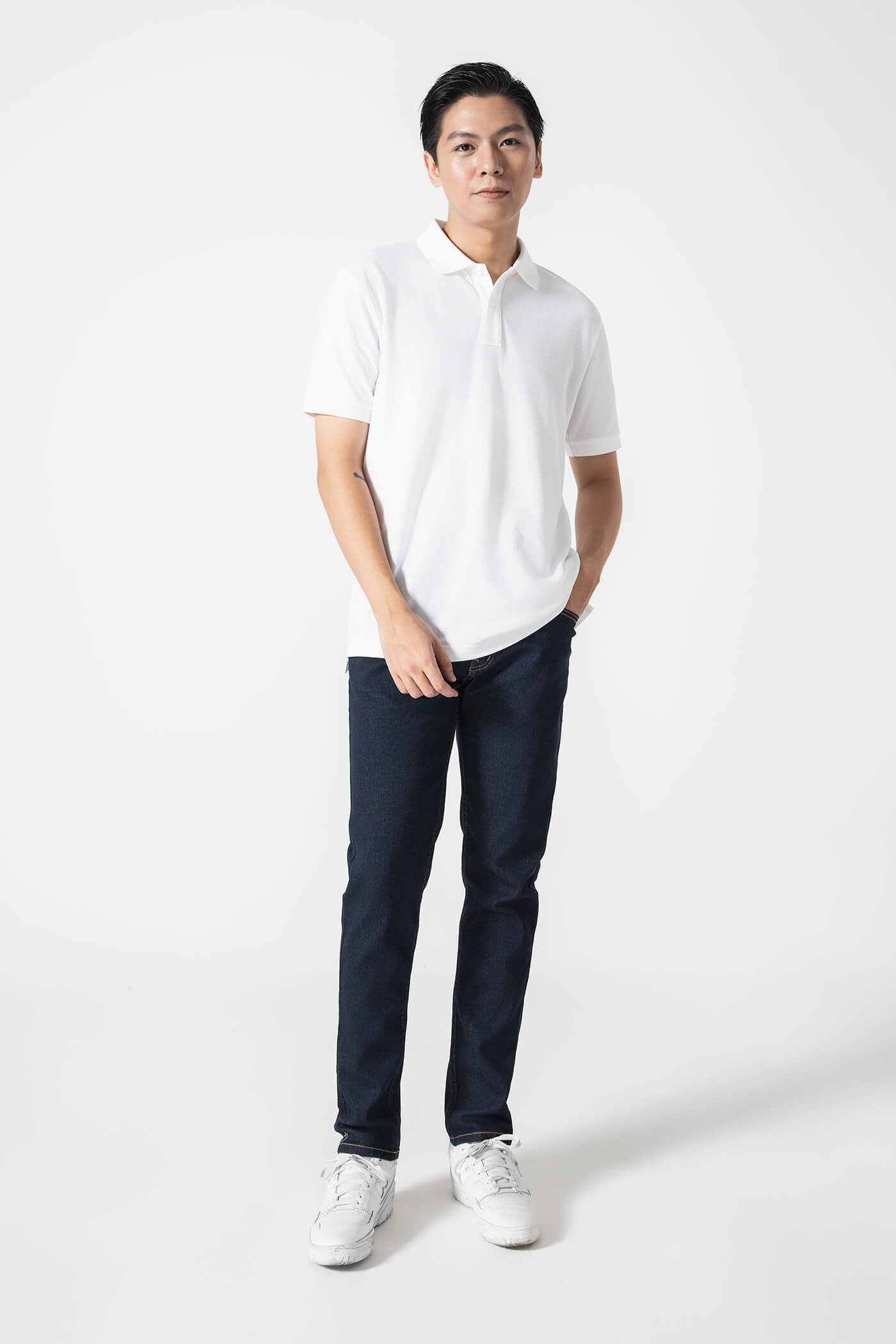 Quần Jeans Nam dáng Slim Fit V2 xanh-garment 4