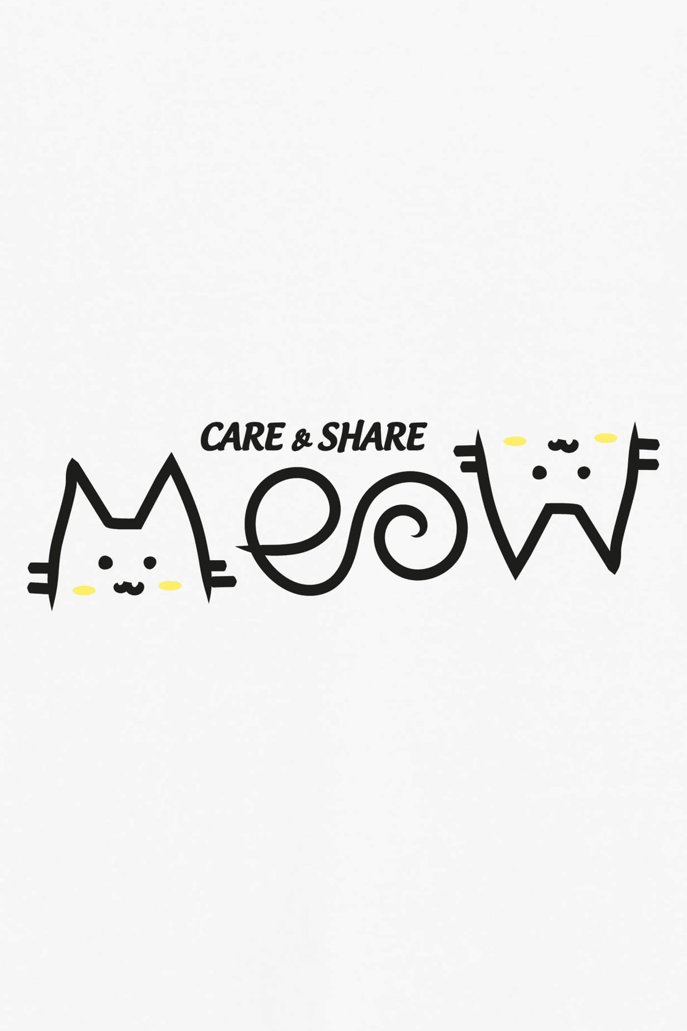 Meow - Áo thun nam Cotton in Meow Basic Care & Share Trắng 1