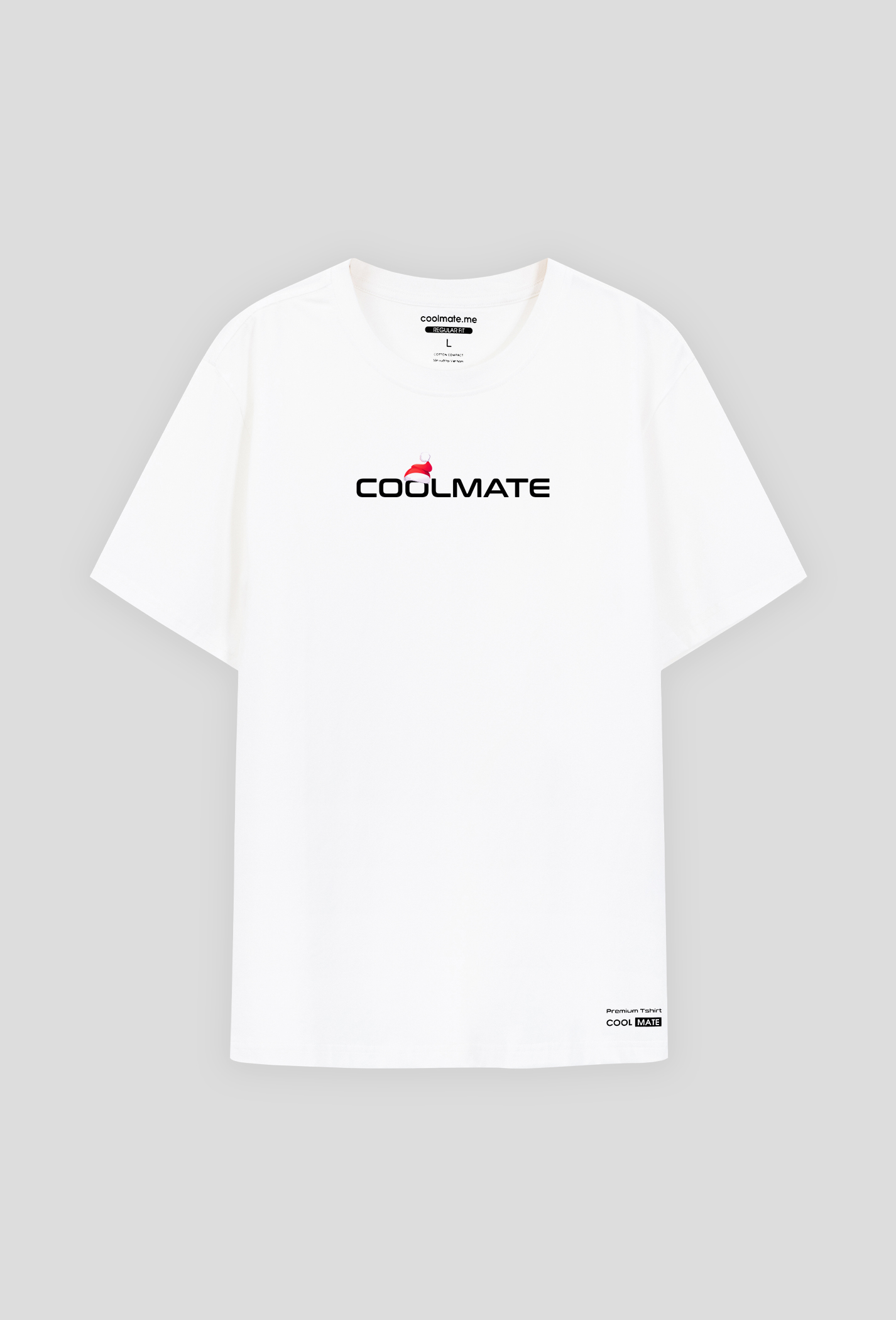 Áo thun Cotton Compact in logo Coolmate Xmas Trắng