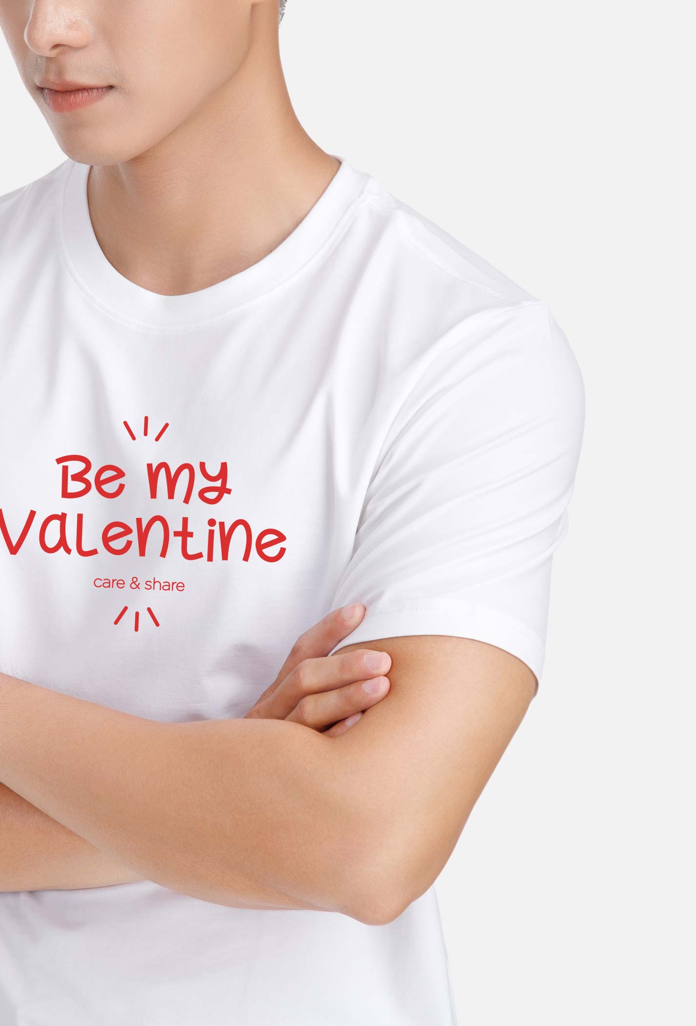 Áo thun Care&share 100% Cotton in Be My Valentine Trắng 1