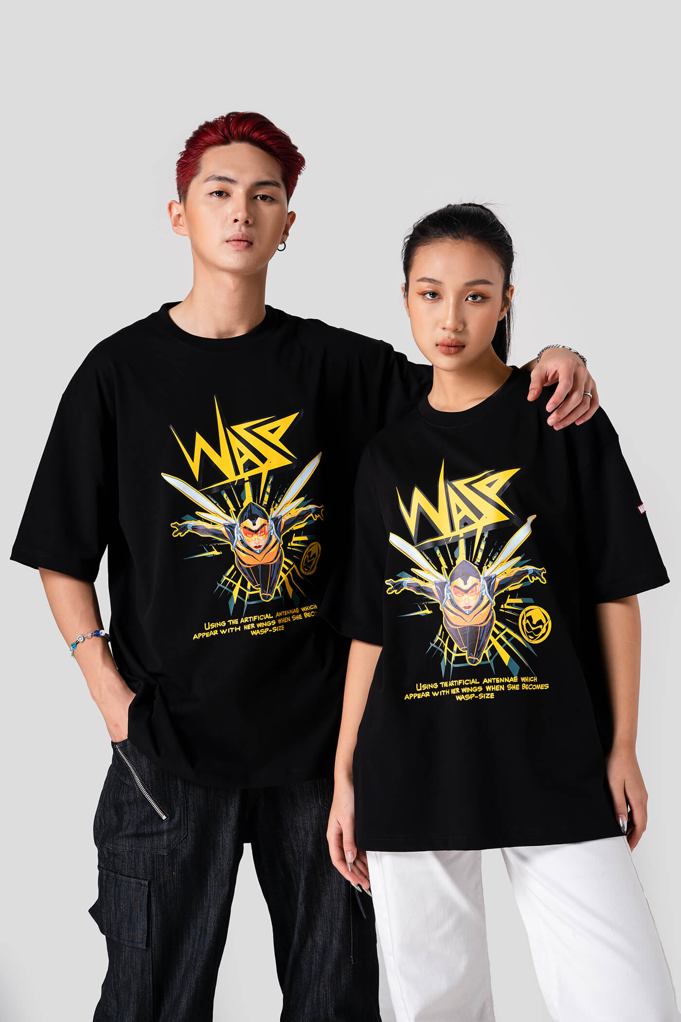 Áo thun Marvel Oversize The Wasp Graphic Đen 4