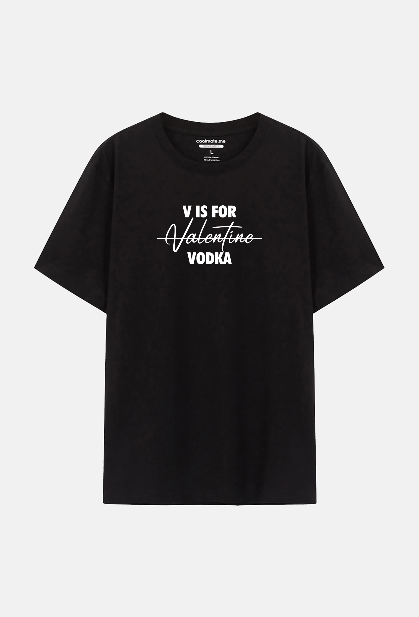 Áo thun Cotton Compact in "V is for Vodka" màu đen 