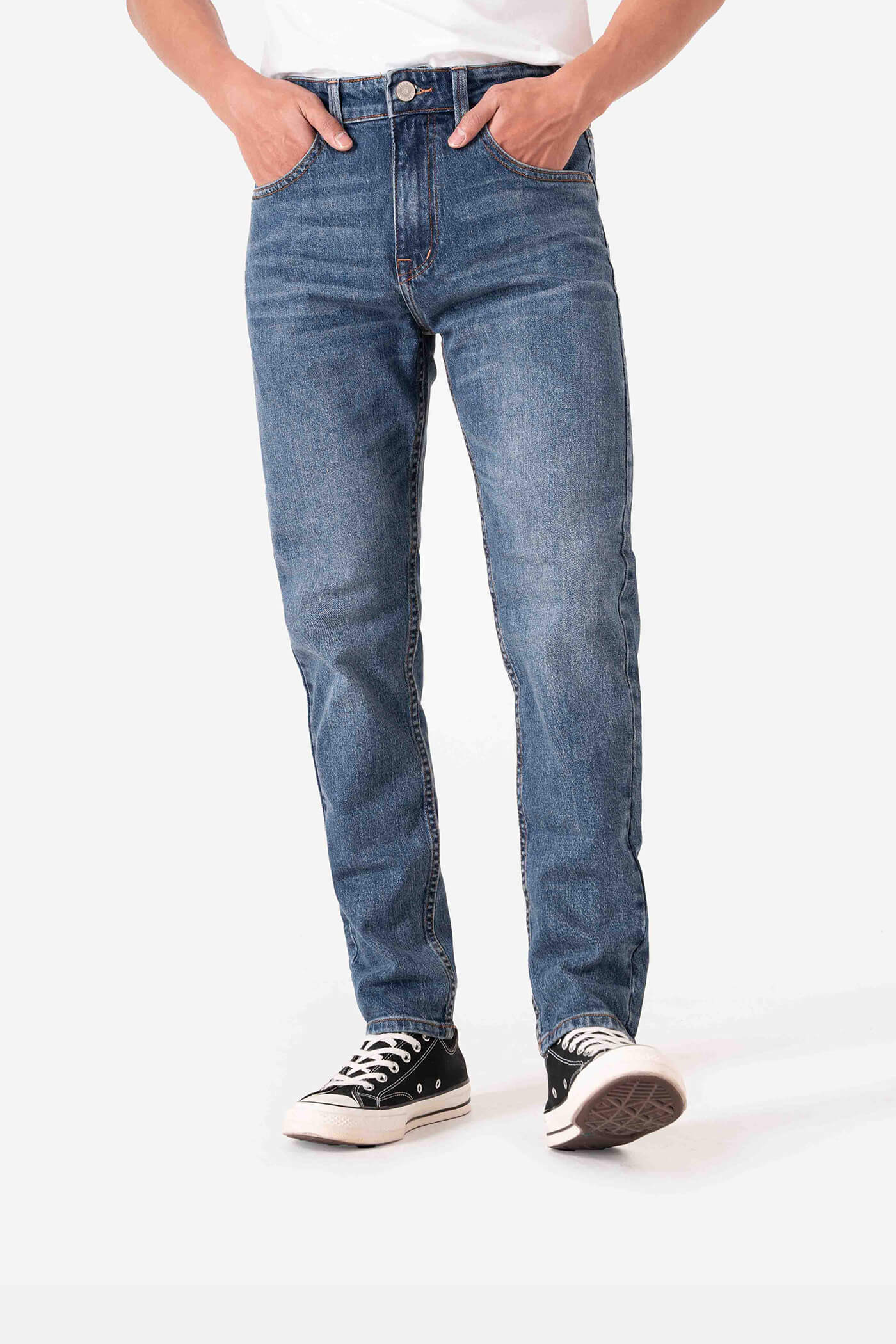 Quần Jeans Clean Denim dáng Slimfit  S3 xanh-nhat