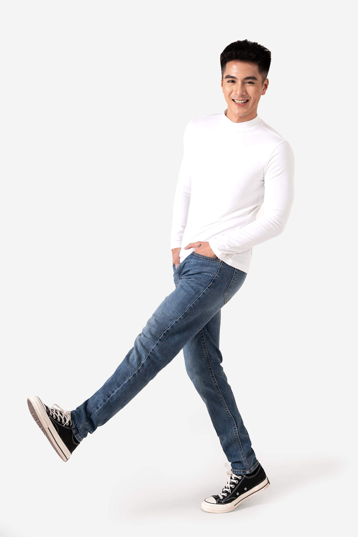 Quần Jeans Clean Denim dáng Slimfit  S3 xanh-nhat 6