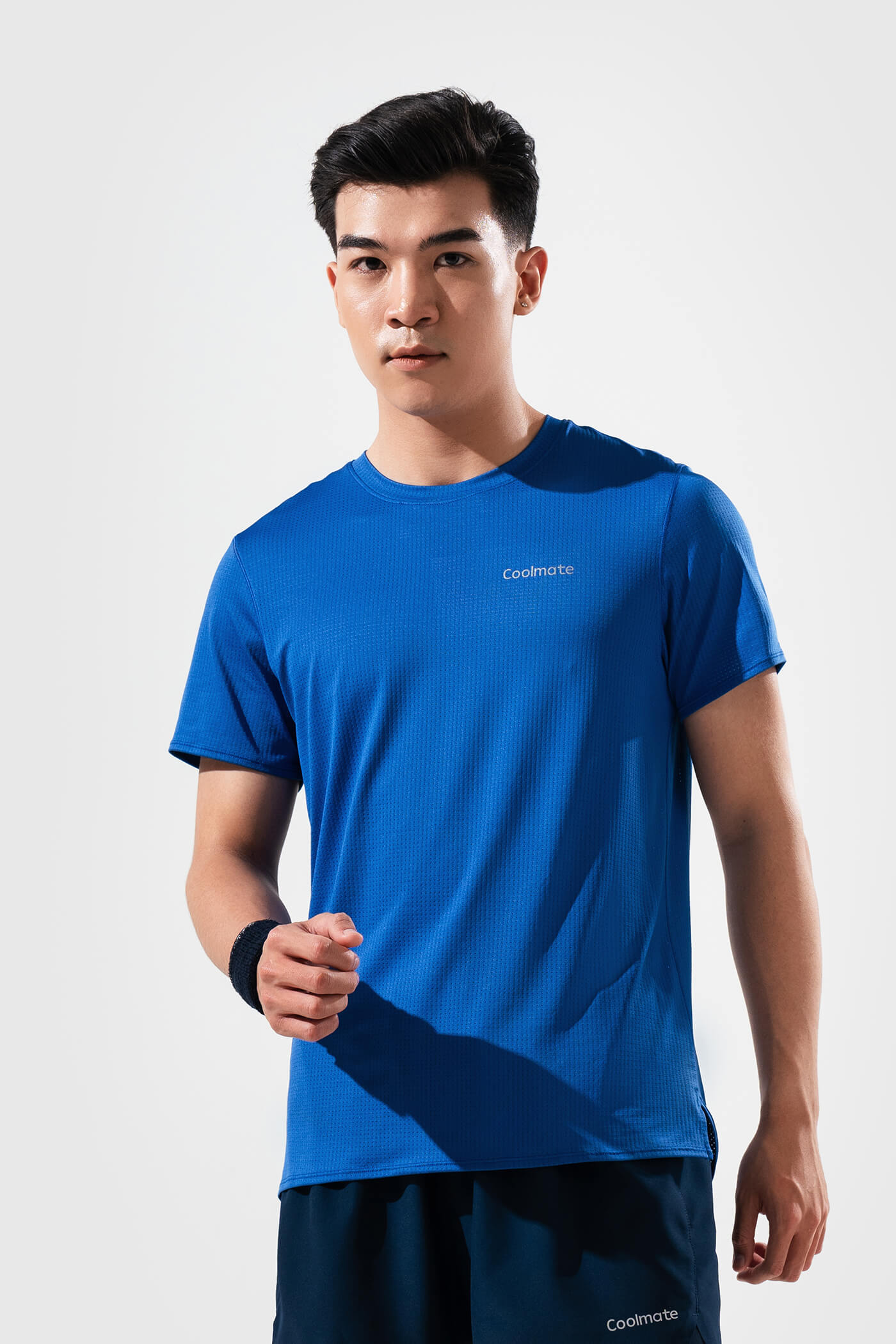 T-Shirt chạy bộ Essential xanh-coban 1