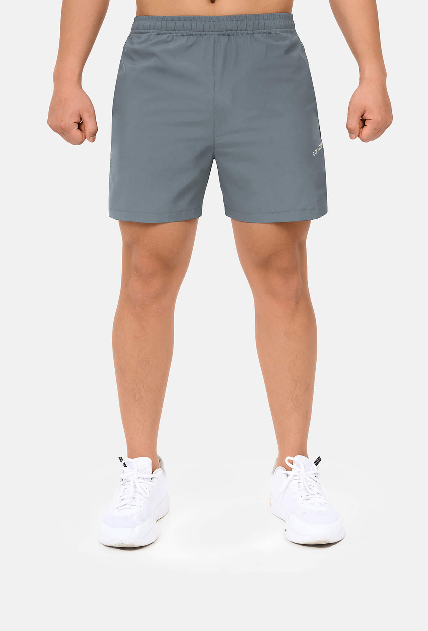 SĂN DEAL - Quần shorts nam thể thao 5" xẻ gấu cao (túi sau có khóa kéo) Xám xanh