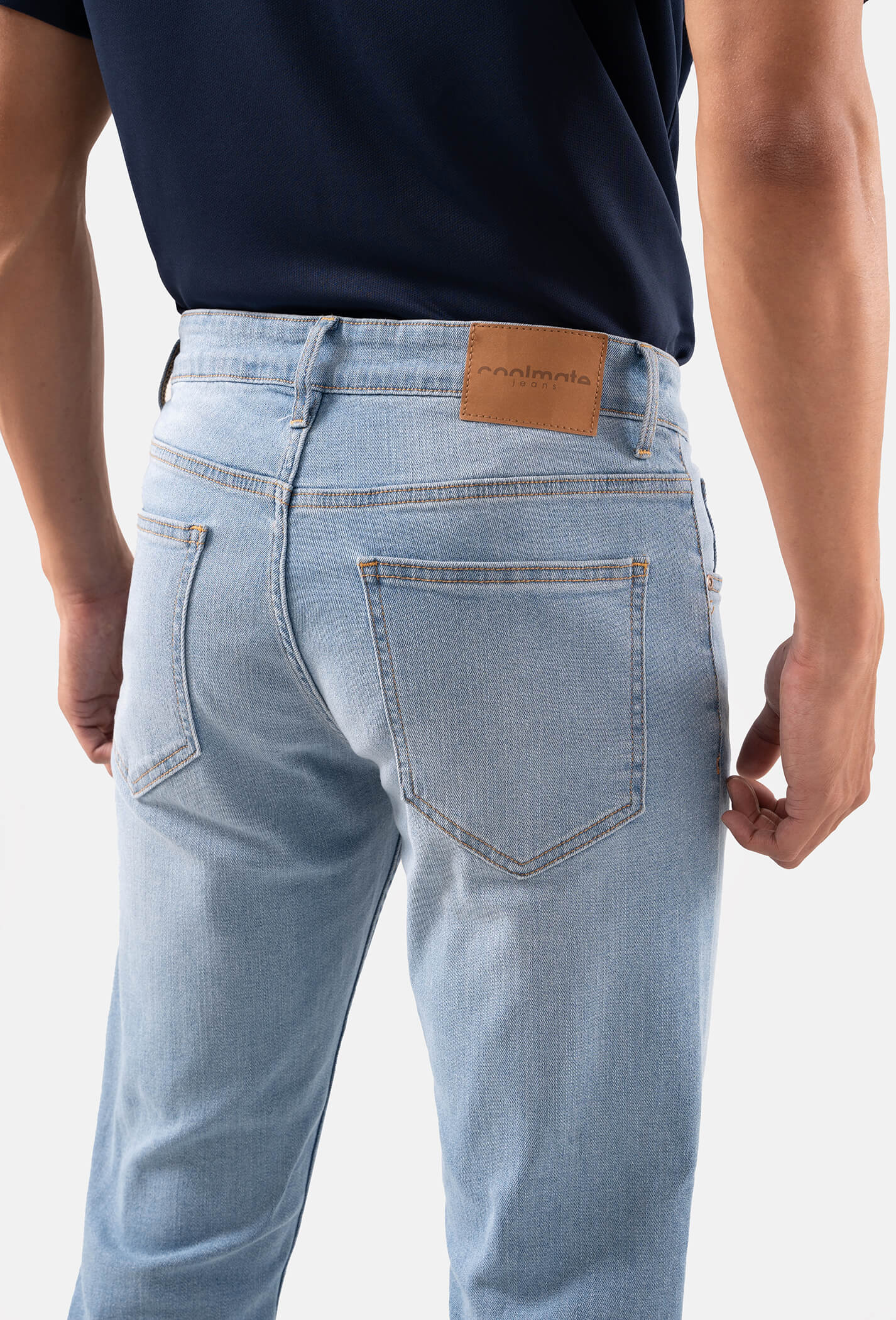 Quần Jeans Basic Slimfit xé gối - màu Xanh nhạt  7