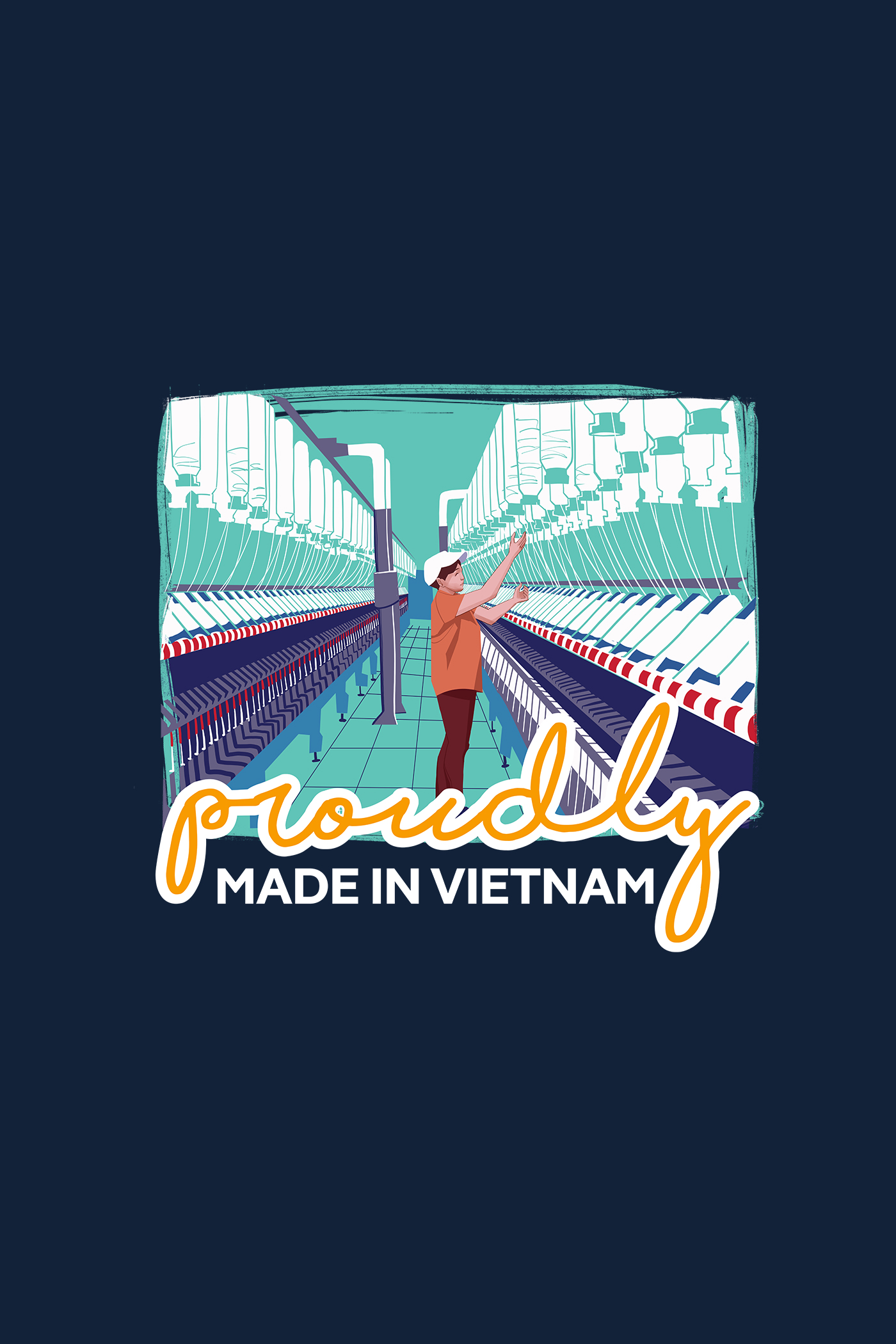 Mũ/Nón lưỡi trai nam Baseball Cap Proudly Made In Vietnam in màu nối sợi Xanh Navy 1