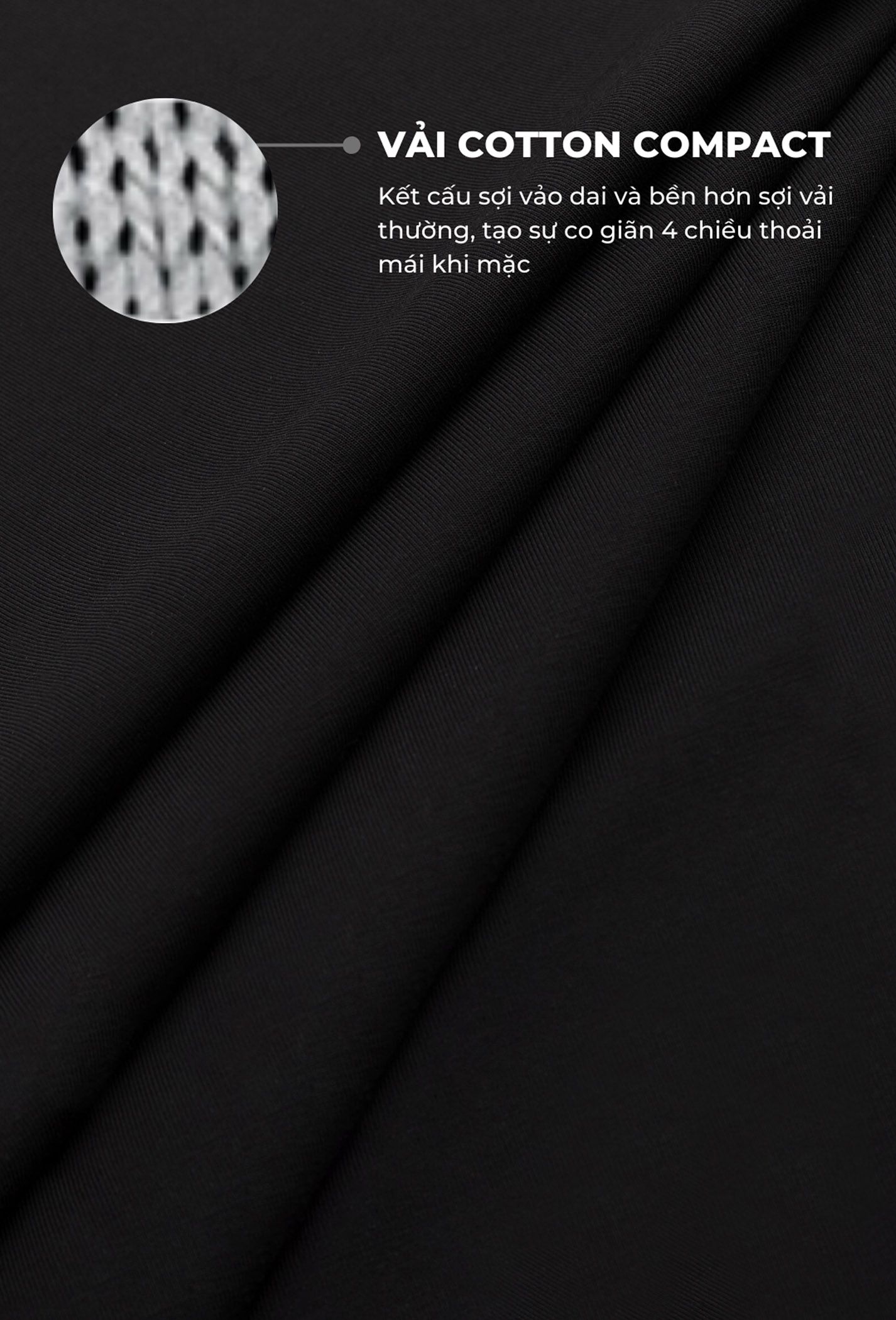  Proudly | Áo thun Cotton Compact "See me:  Spinning" in nét chính giữa Đen 2