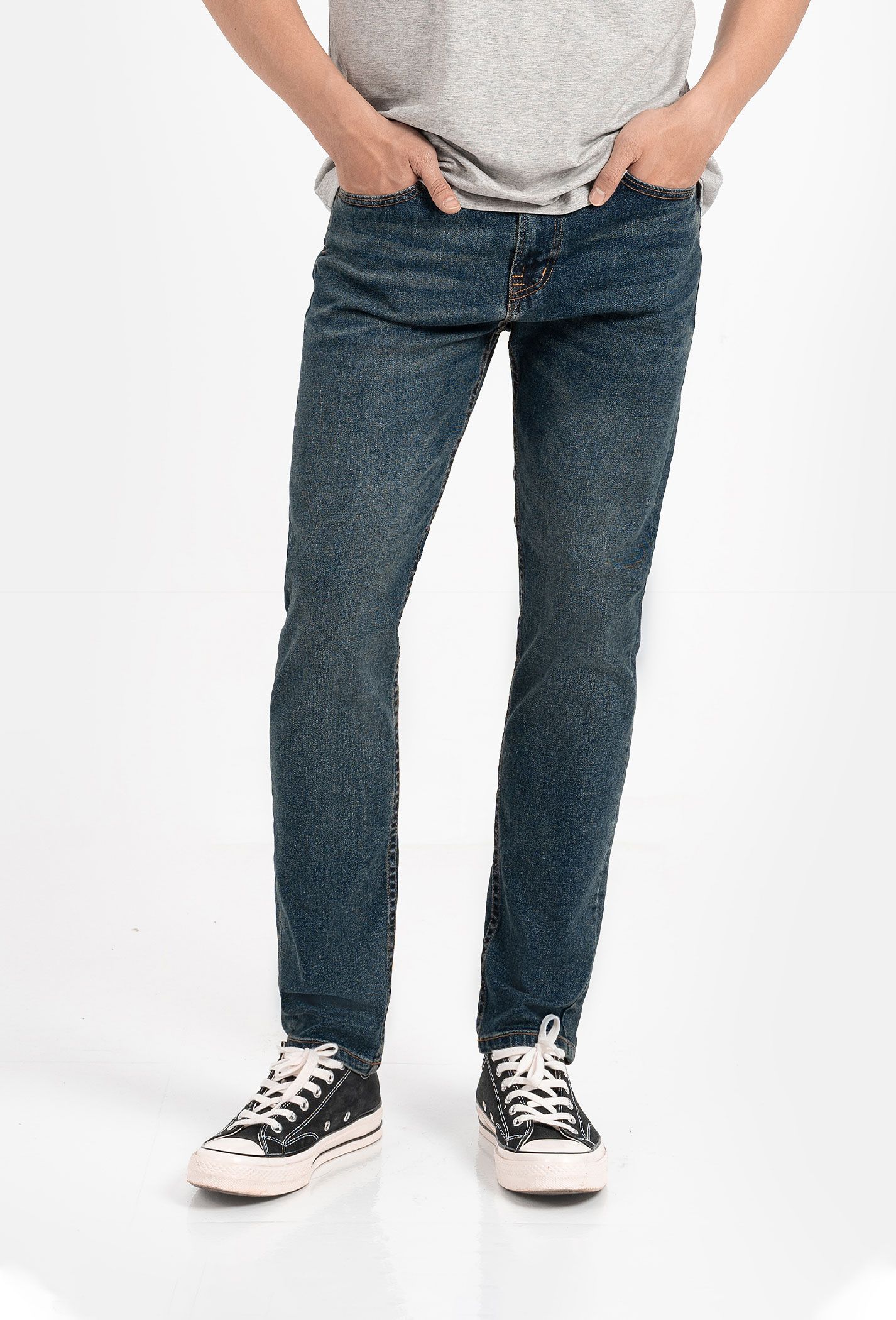 Quần Jeans Basic Slim V2 Xanh �����m