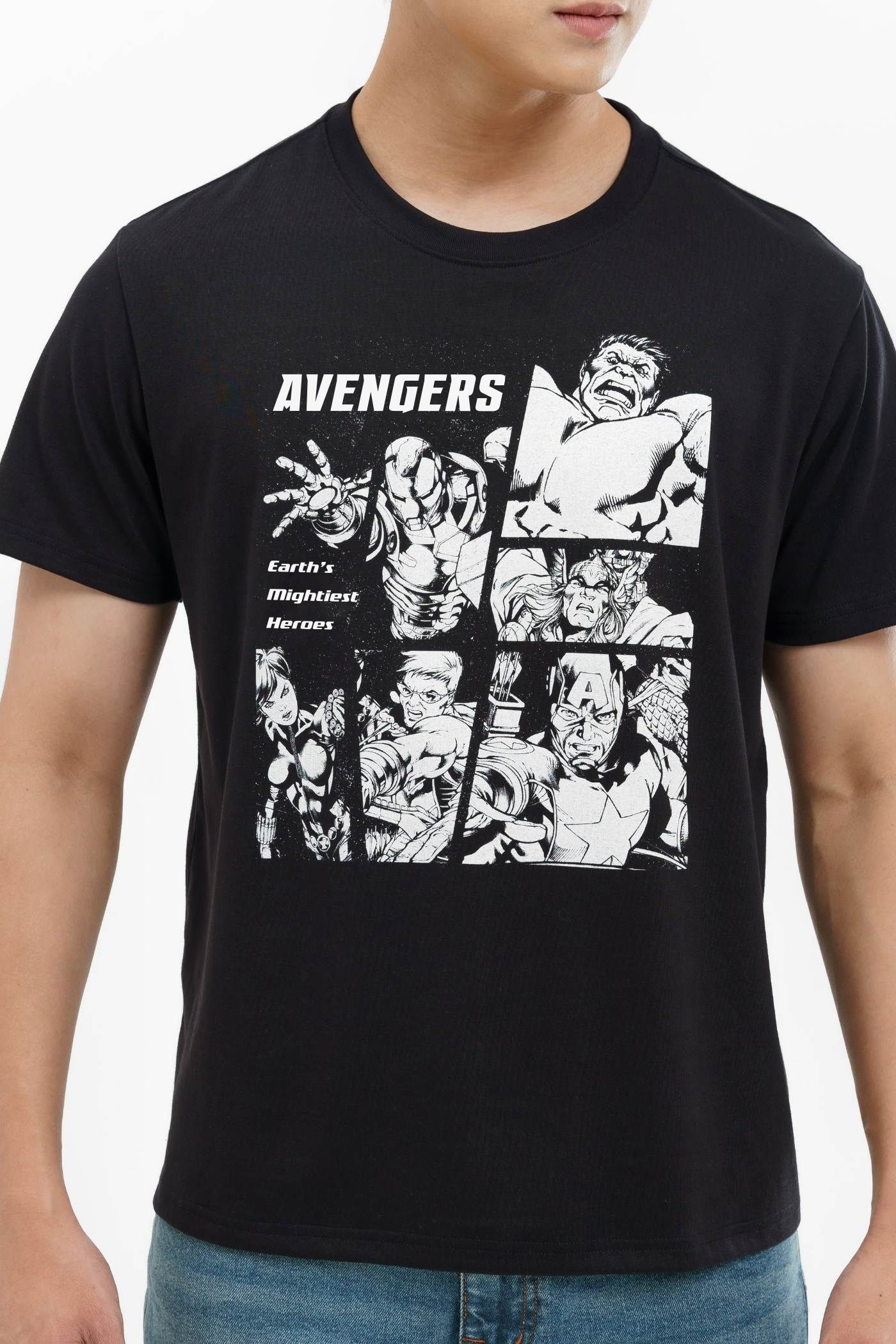 Áo thun Marvel Graphics Avengers Đen 3