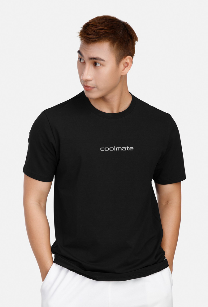 Áo thun nam in Coolmate Cotton Compact phiên bản Premium - Đen