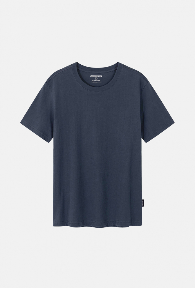 Áo thun nam 100% Cotton Coolmate Basics - màu xanh Biển
