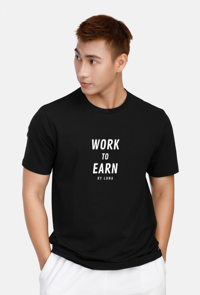 Áo thun Cotton Compact in "Work To Earn" more