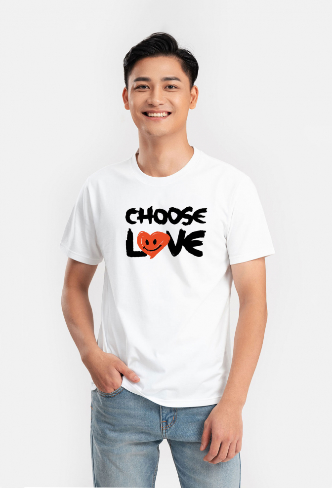 Áo thun in Choose Love Clean Vietnam - Trắng