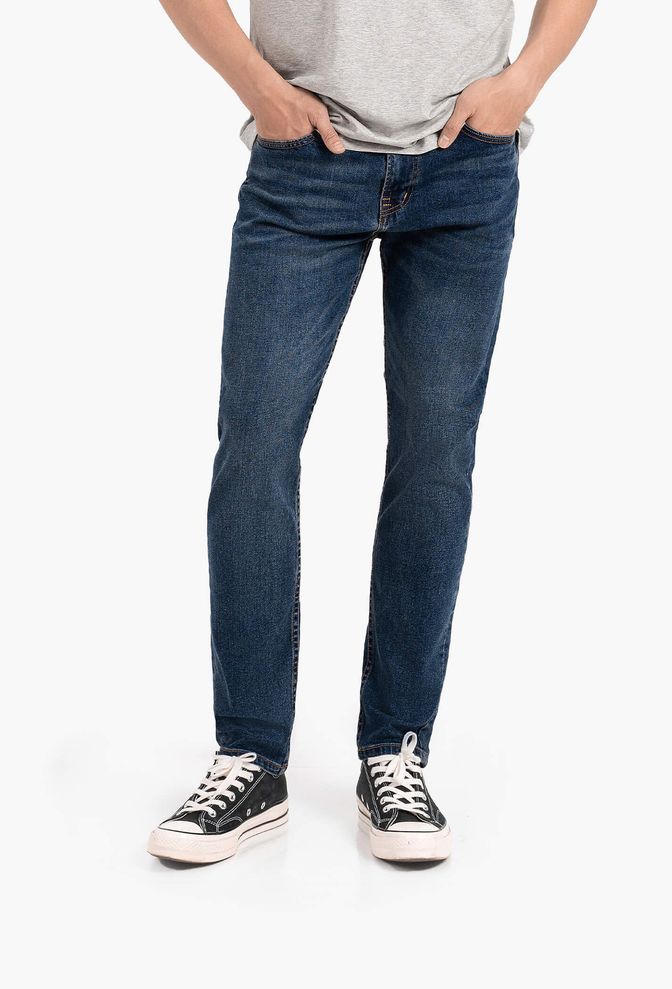Quần Jeans Basic Slim V2 - Xanh đậm