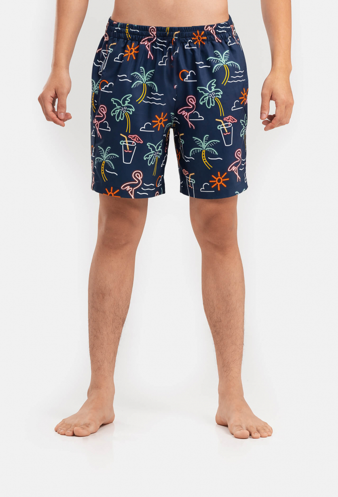 Quần shorts nam Classic Beach có túi khoá sau - Hồng hạc