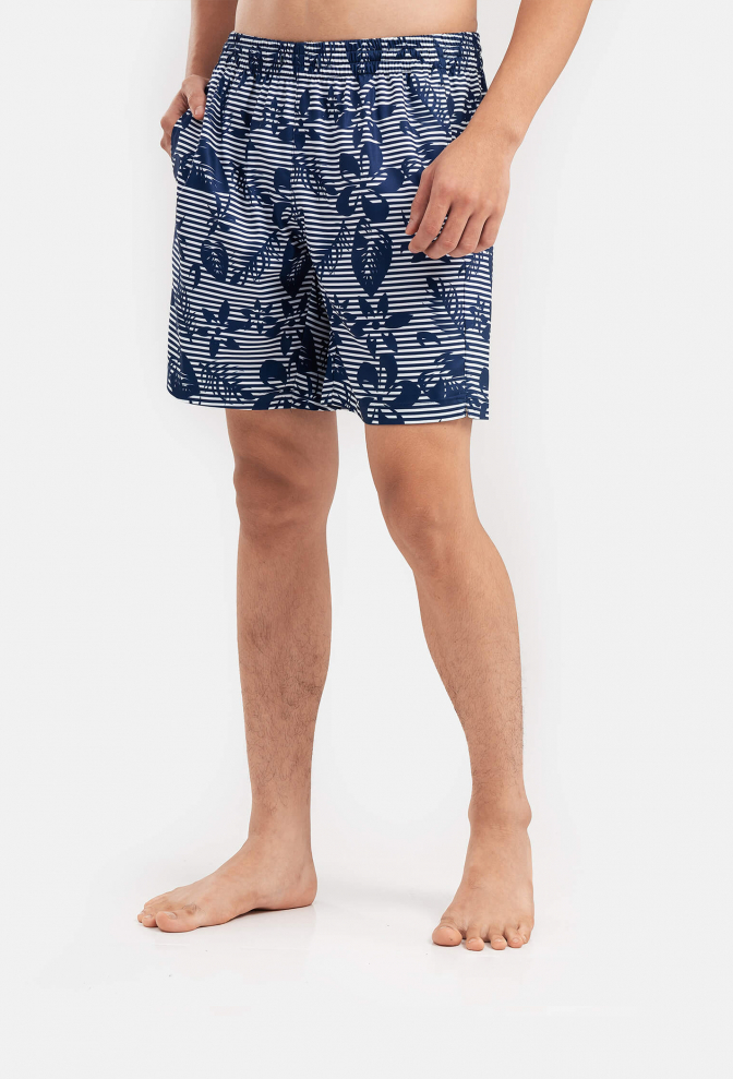 Quần shorts nam Classic Beach có túi khoá sau - Xanh đậm