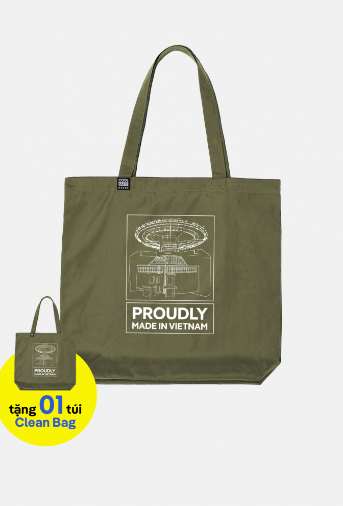 Proudly | Túi Clean Bag - màu Xanh Rêu - In nét Dệt