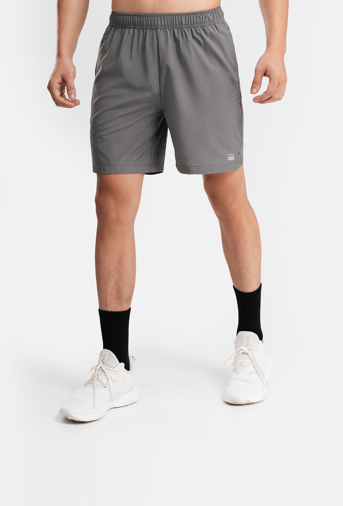 Quần shorts nam thể thao Recycle 7" V2 (túi sau có khóa kéo) - Xám đậm