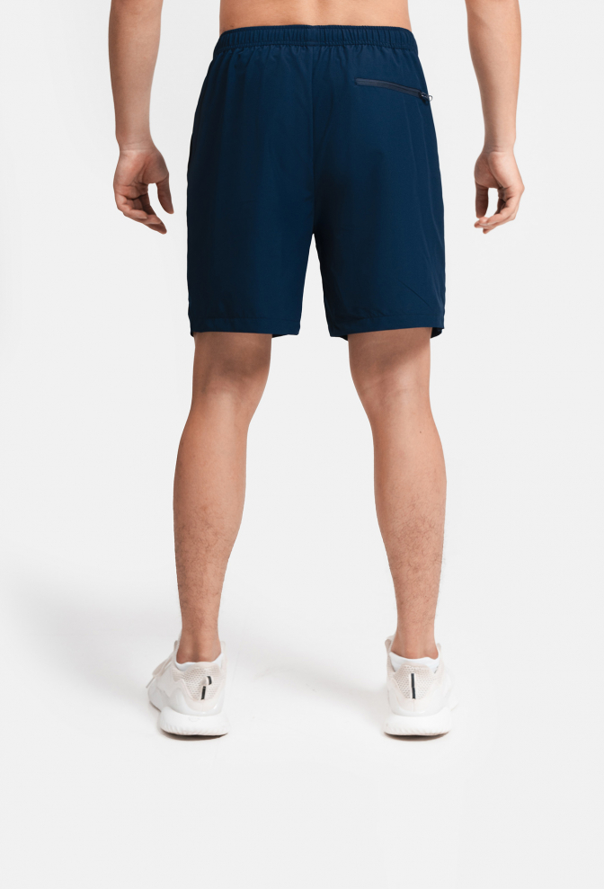 Quần shorts nam thể thao Recycle 7" V2 (túi sau có khóa kéo) - Xanh đậm more