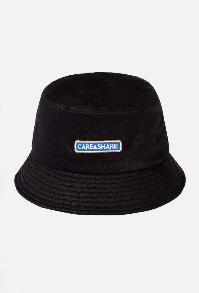 Mũ/Nón Bucket Hat thêu Care & Share Box - màu đen