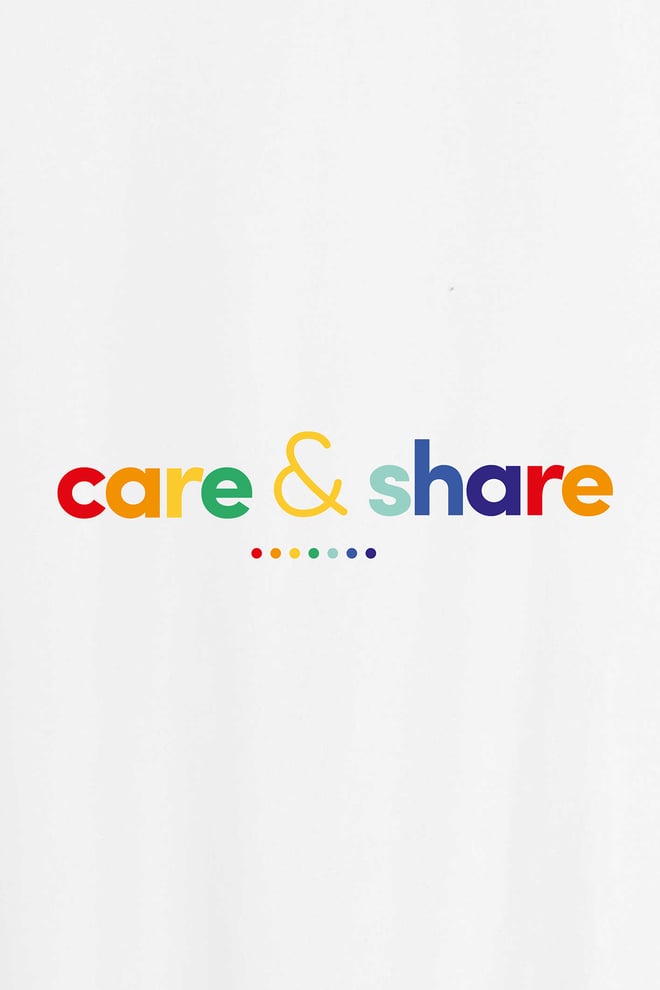 Áo thun cotton in Care Share Rainbow more