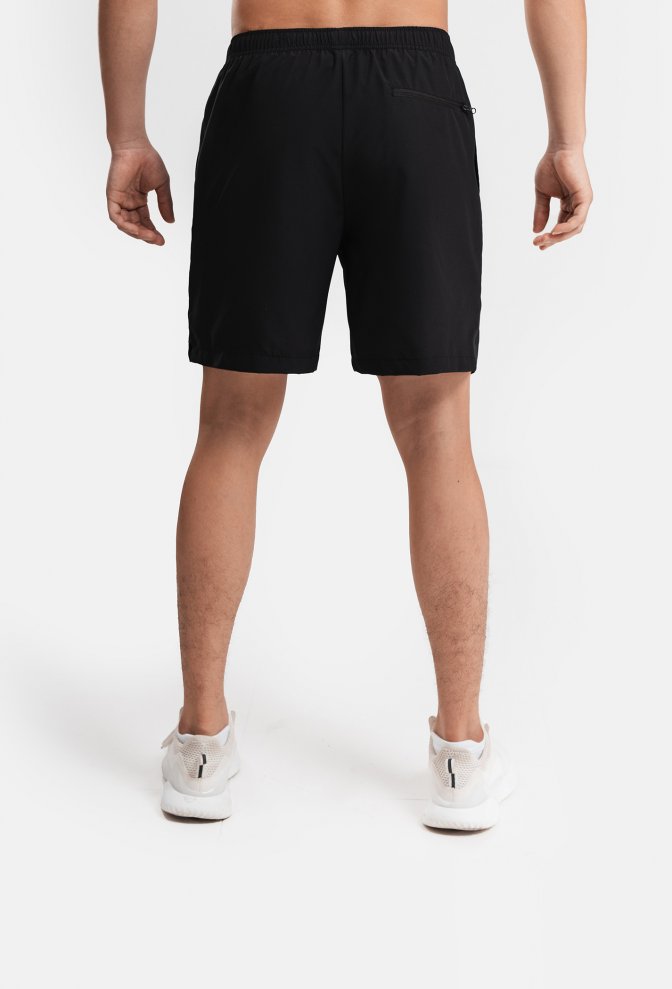 Quần shorts nam thể thao Recycle 7" V2 (túi sau có khóa kéo) - Đen more