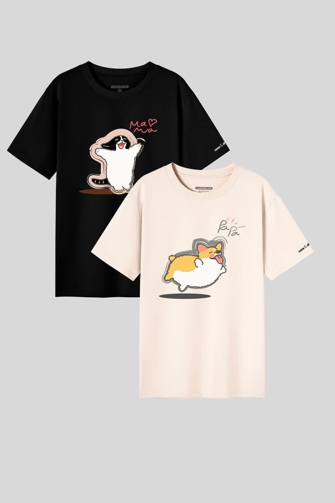 Combo 2 T-Shirt C&S Cat & Corgi
