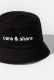 Mũ/Nón Bucket Hat thêu Care & Share Typo Đen 3
