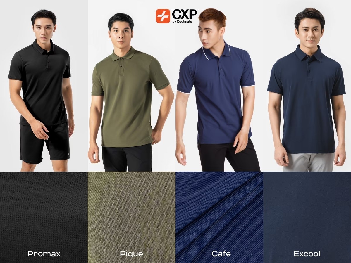 Các loại chất liệu áo polo đồng phục nổi bật tại CXP by Coolmate