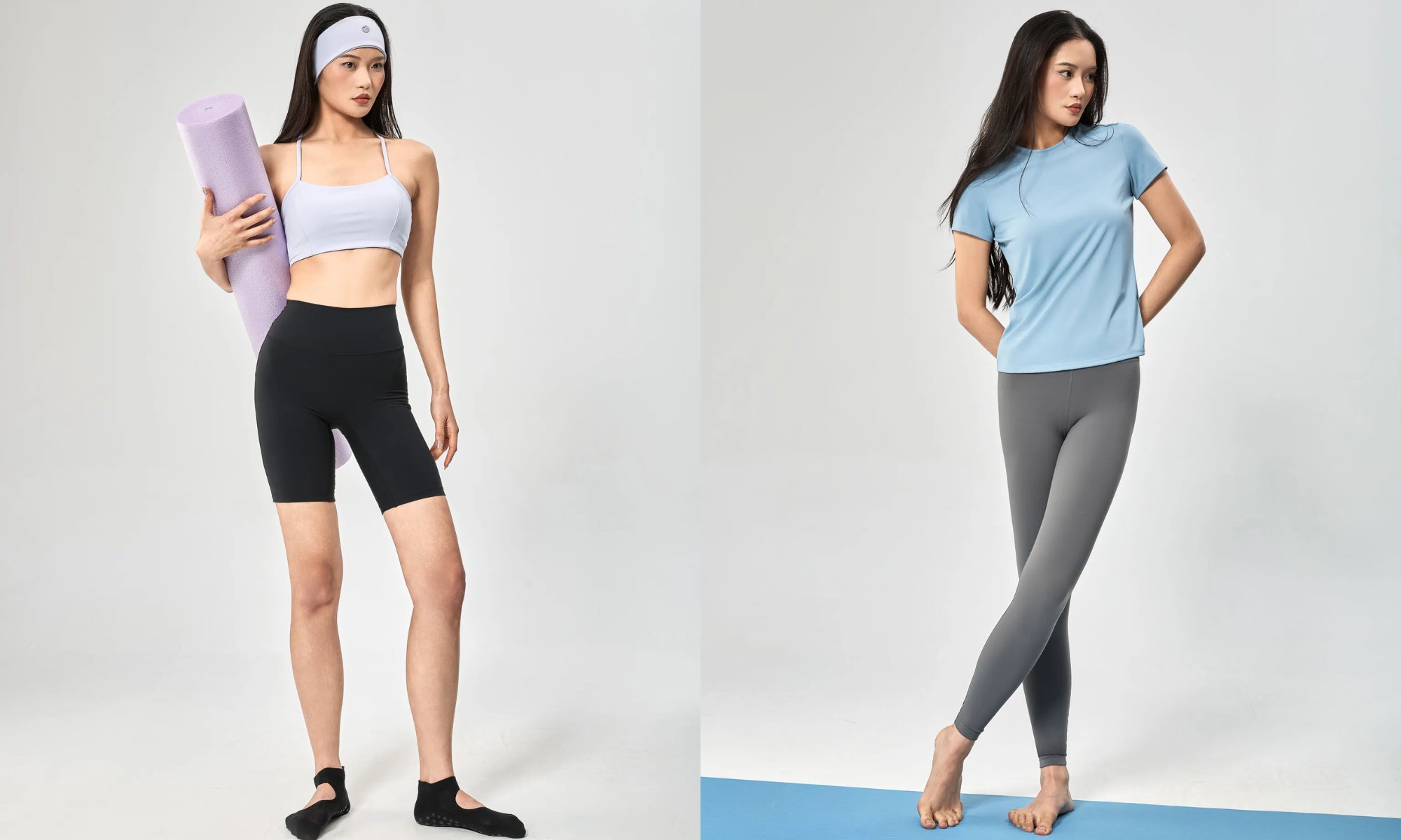 Các kiểu trang phục phù hợp với từng cường độ tập yoga từ nhẹ nhàng đến nâng cao.