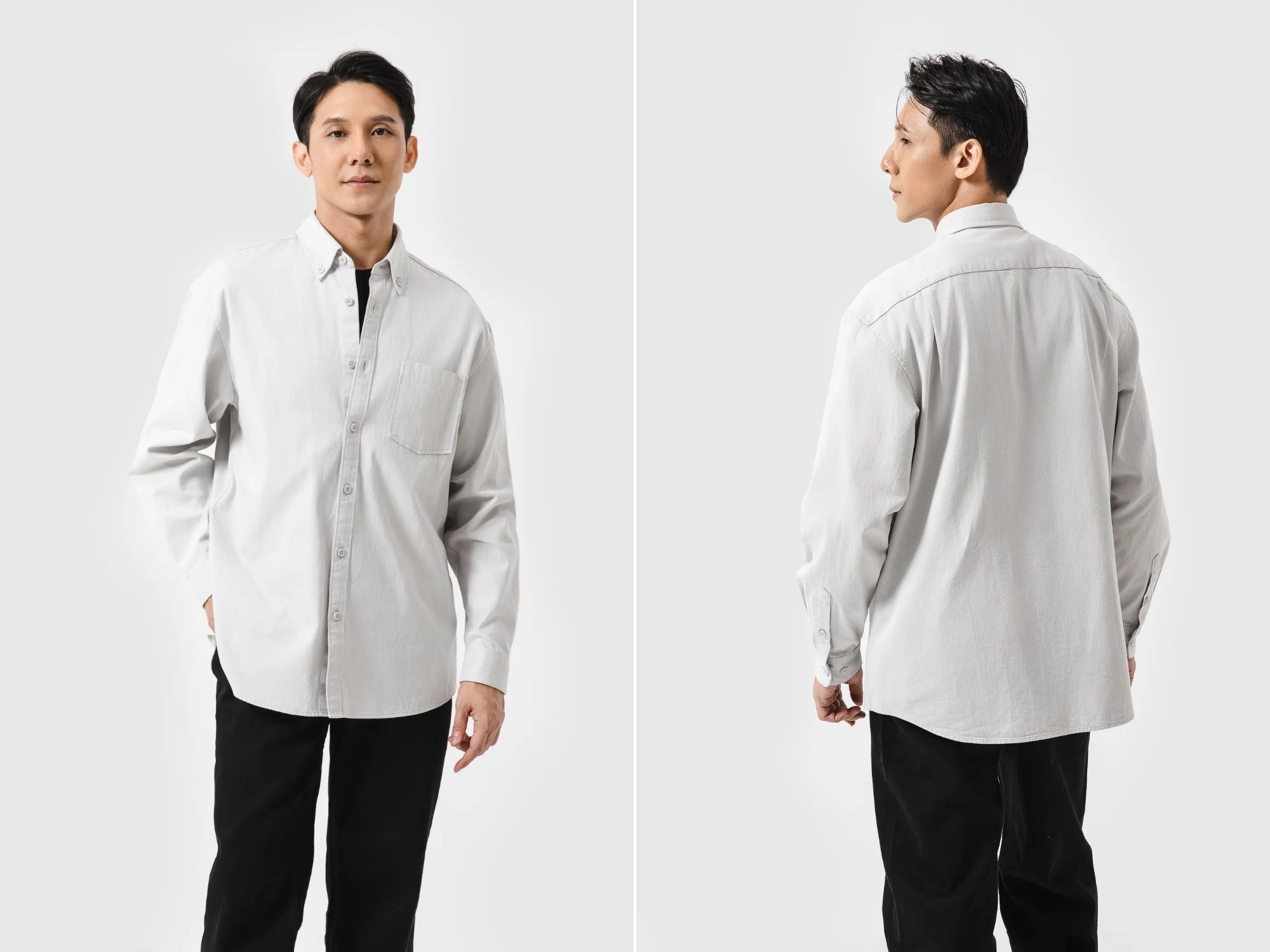 Áo sơ mi form oversize rộng rãi, thoải mái, phong cách tự do