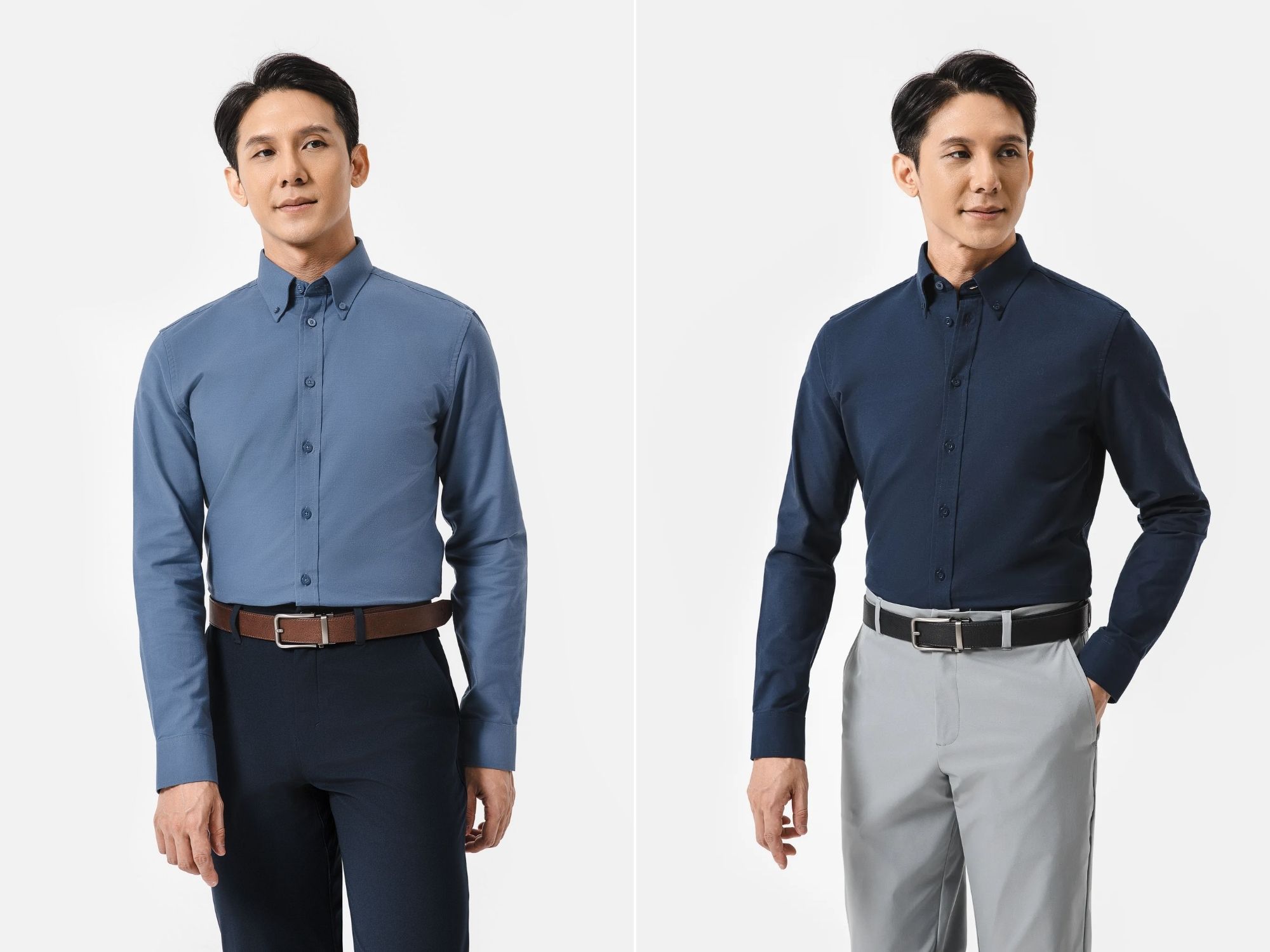 Áo sơ mi Oxford Premium dài tay, phong cách công sở lịch lãm, áo đứng form