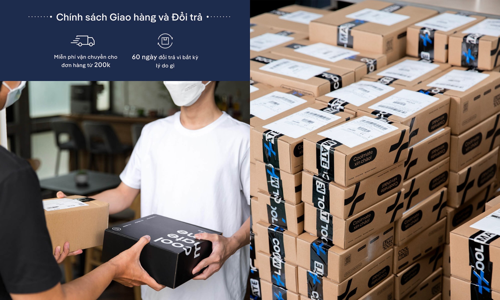 Chính sách mua hàng đáng tin cậy tại Coolmate giúp bạn yên tâm mua sắm