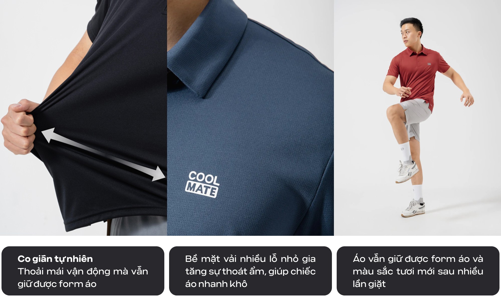 Áo polo thể thao Coolmate với nhiều ưu điểm vượt trội